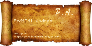 Prádl Andrea névjegykártya